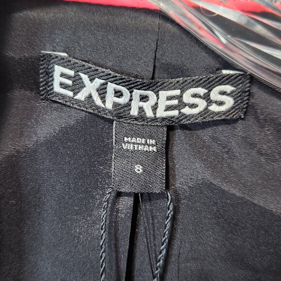 express Black White Patterned Blazer Jacket - Size 8 - Picture 7 of 14